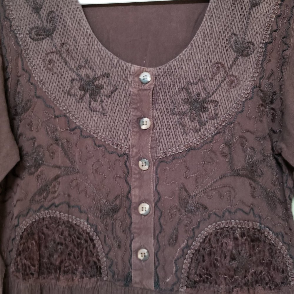 Embroidered Twirling Hippy Dress